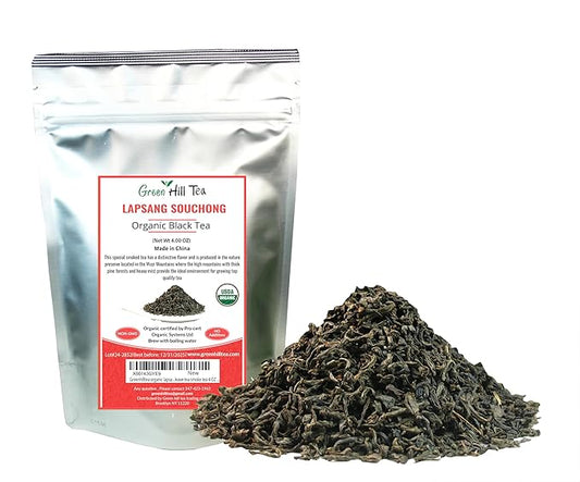 Greenhilltea organic lapsang souchong black tea loose leave tea smoke tea 4 OZ …