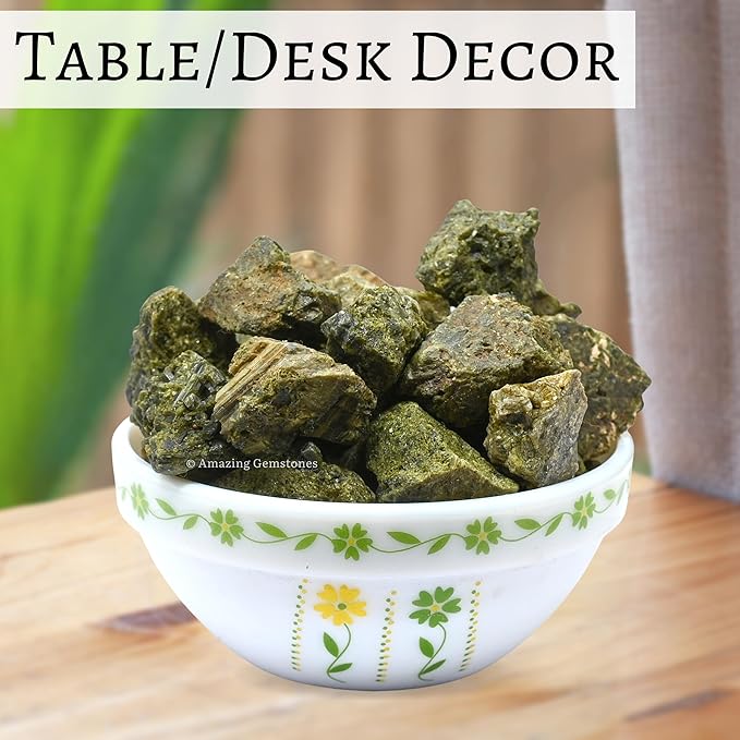 Amazing Gemstone 2 Pieces Green Tourmaline in Matrix Raw Crystals and Healing Stones, Natural Rocks for Tumbling and DIY Raw Stones and Crystals