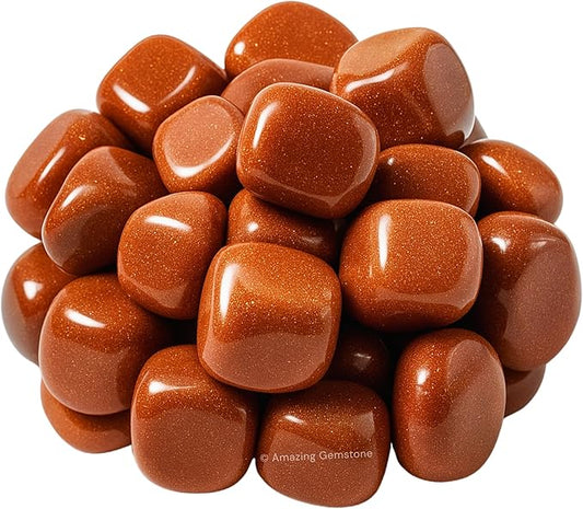 Amazing Gemstone Red Goldstone Crystals and Healing Stones Tumbled - 1000+ Carats Red Goldstone Stone, Natural Healing Stones for Energy Balance, Stress Relief - Premium Polished Gems Rocks