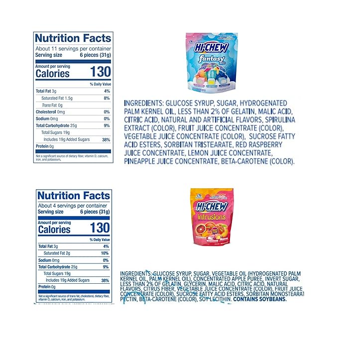 HI-CHEW Variety Mix Bulk, 220+ Pieces, 4 Stand Up Pouches - 13 Flavors Bulk, Sweet and Sour Chewy Candy, Unique Fun Soft - Immensely Juicy Fruity Flavors for Halloween Candy Treats & Sharing Treats