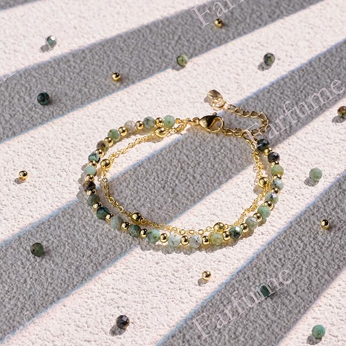 Farfume Crystal Bracelet Beaded Bracelets for Women 4mm Natural Stone Beads Gemstone Handmade Anxiety Jewelry Gifts