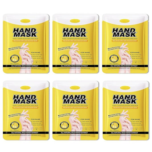 6PCS Hand Masks,Hydrating Hand Masks Moisturizing Gloves Overnight for Dry Cracked Hands,Daily Hand Care Hand Masks Gift Set for Women and Men L