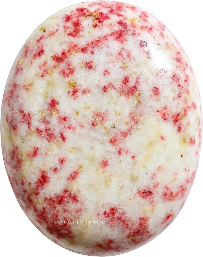 Amazing Gemstone Cinnabarite Crystals and Healing Stones - Large Palm Stone Crystals Piedra - Crystal for Good Luck, Balanced Positive Energy, Meditation - Unique Stocking Stuffers Gifts for Women