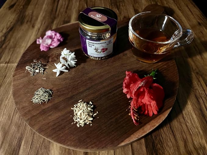 Eeva Extracts - Ashwagandha Relax Herbal Tea – Stress Support & Calm Blend | Natural Caffeine-Free Herbal Infusion | 25 gm