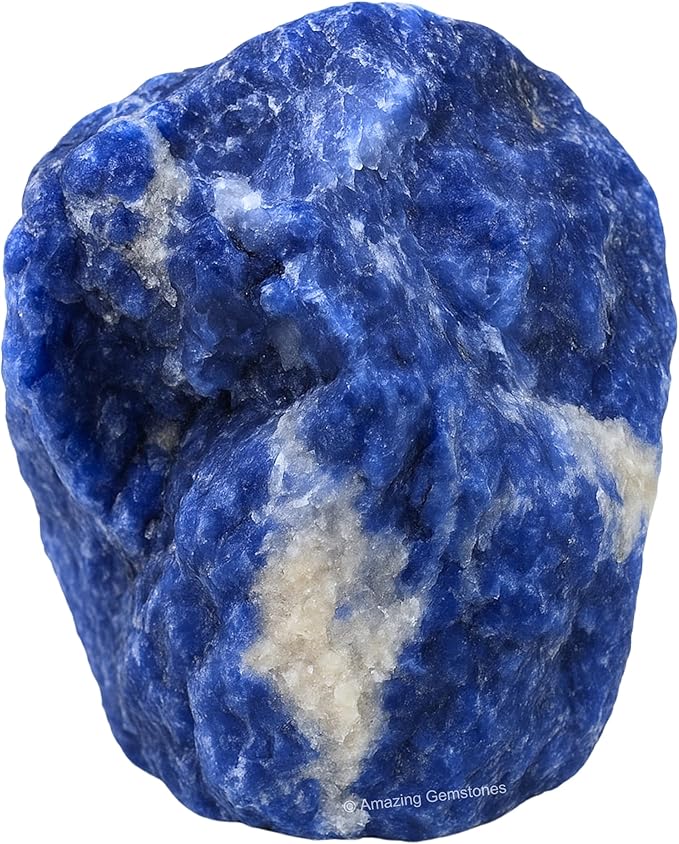 Amazing Gemstone 2 Pieces Sodalite Raw Crystals and Healing Stones, Natural Rocks for Tumbling and DIY Raw Stones and Crystals