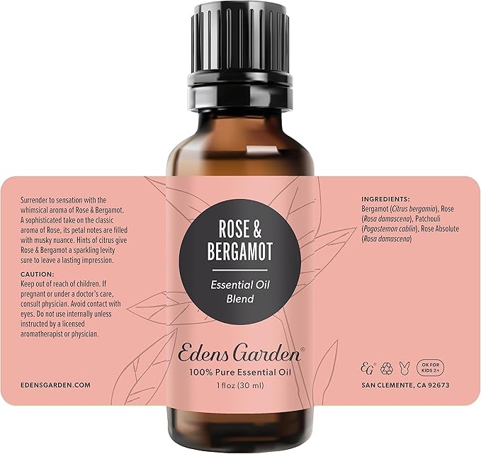 Edens Garden Rose Bergamot Essential Oil Blend- 100% Pure Premium Grade, Undiluted, Natural, Therapeutic, Aromatherapy, The Best for Skin, Laundry, Hair 30 ml (1 fl oz)