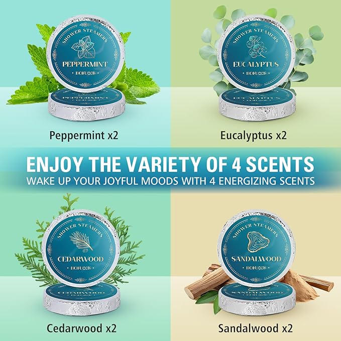 Shower Steamers Aromatherapy, Birthday Gifts for Men Teen Boyfriend Dad, Boo Basket Stuffers for Him, Christmas Stocking Stuffers for Men, SPA Self Care Relax Natural Essential Oils Bath Bombs