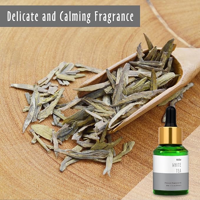 White Tea Fragrance Oil, MitFlor 30ml Scented Oils, Large Size Premium Fragrance Oil for Soap & Candle Making, Aromatherapy Essential Oils for Diffusers for Home, Refreshing Scent for Home
