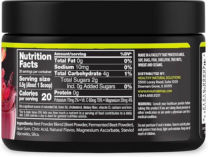 Healthy Delights Nature Fuel Power Beets, Vegan Beet Juice Powder, Beet Powder for High Blood Pressure, 0g Added Sugar, Beet Root Supplement, Beetroot, Mixed Berry, 30 Servings (Packaging May Vary)
