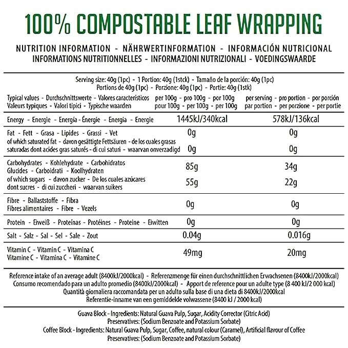 LUCHOS Natural High Energy Bars Power Blocks for Sports, Endurance, Running, Hiking, Cycling, Pre Workout Healthy Snacks, High Carb, Vegan and Gluten Free, Guava and Orange, 10 Pieces