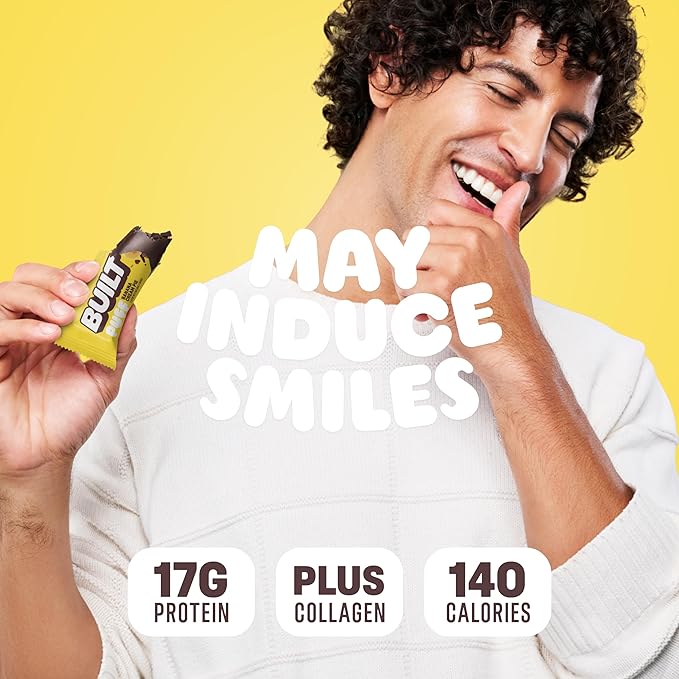 Built Bar, Puff Protein Bars, Banana Cream Pie Puff, 17g Protein Snacks, On-The-Go Bars, Only 140 Calories, 6g Sugar, Collagen, Gluten Free, 12 Count
