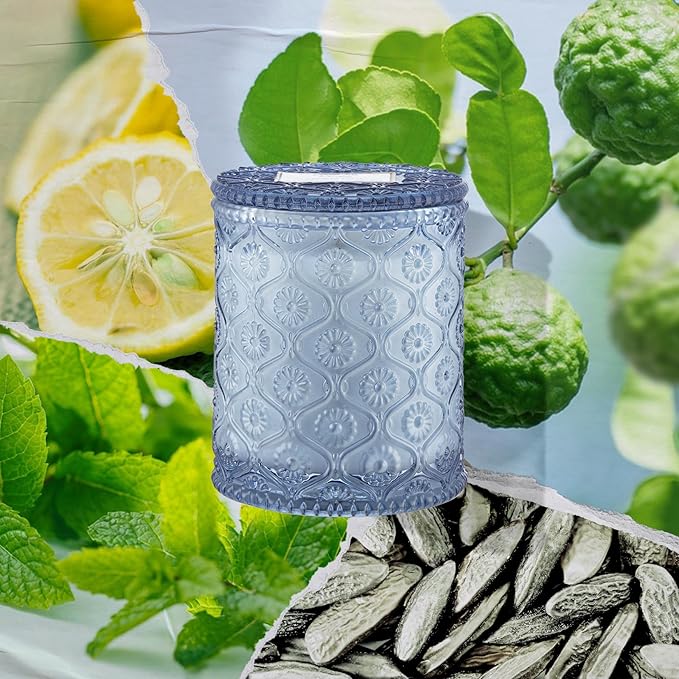 LA JOLIE MUSE Citrus Mint Candle – Yuzu, Mint & Tonka | 6 oz Natural Soy Wax | 40 Hours Clean Burn | Gift-Ready for Hosts | Fresh Citrus Candle | Elegant Home Décor