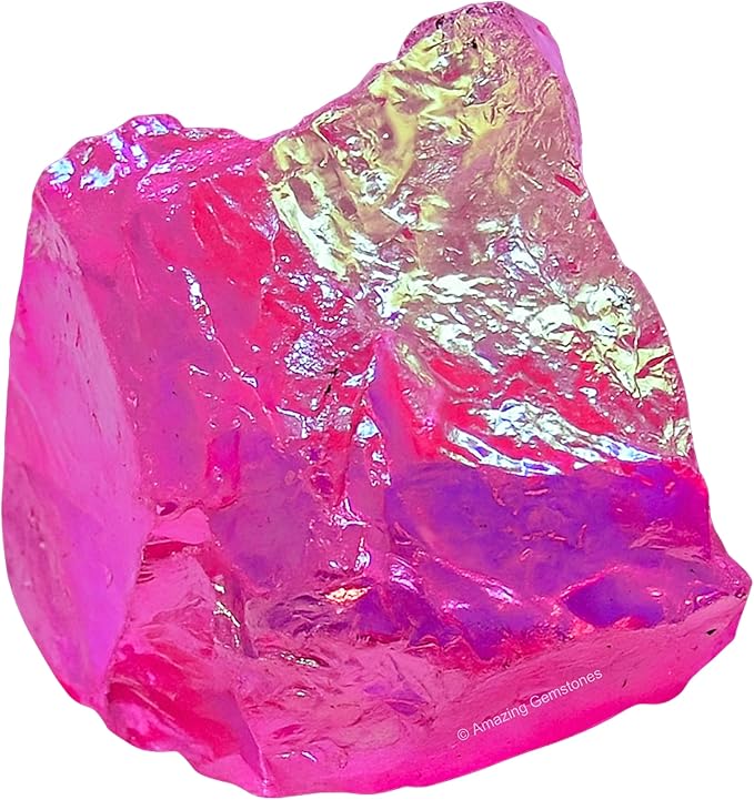 Amazing Gemstone 2 Pieces Rose Aura Quartz Raw Crystals and Healing Stones, Natural Rocks for Meditation and DIY Raw Stones and Crystals