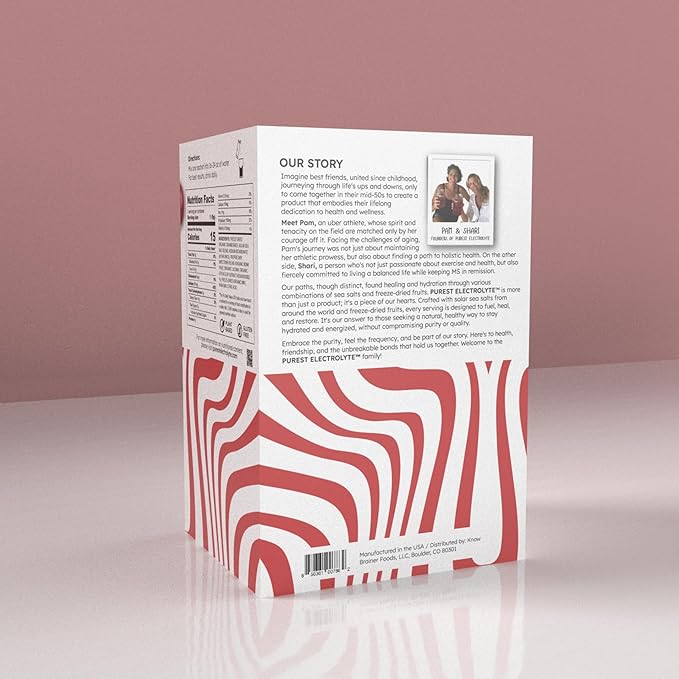 Know Brainer New! Purest Electrolyte Cranberry Mint Powder Packets – Whole Food Hydration - Organic Freeze-Dried Fruits and Solar Sea Salts for Ultimate Electrolyte Balance