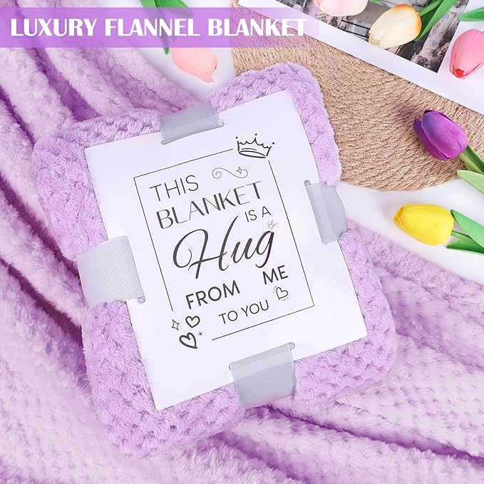 Birthday Gifts for Women Self Care Gifts Get Well Soon Gifts, Rose Relaxing Spa Gifts Basket Care Package, Luxury Flannel Blanket, Thanksgiving Christmas Gifts for Mom Her Grandma Friend Sister Wife