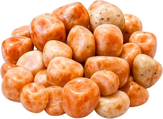 Amazing Gemstone Sunstone Crystals and Healing Stones Tumbled - 1 Oz Sunstone Stone Gem Stones, Natural Healing Stones for Energy Balance, Stress Relief - Polished Gems Rocks
