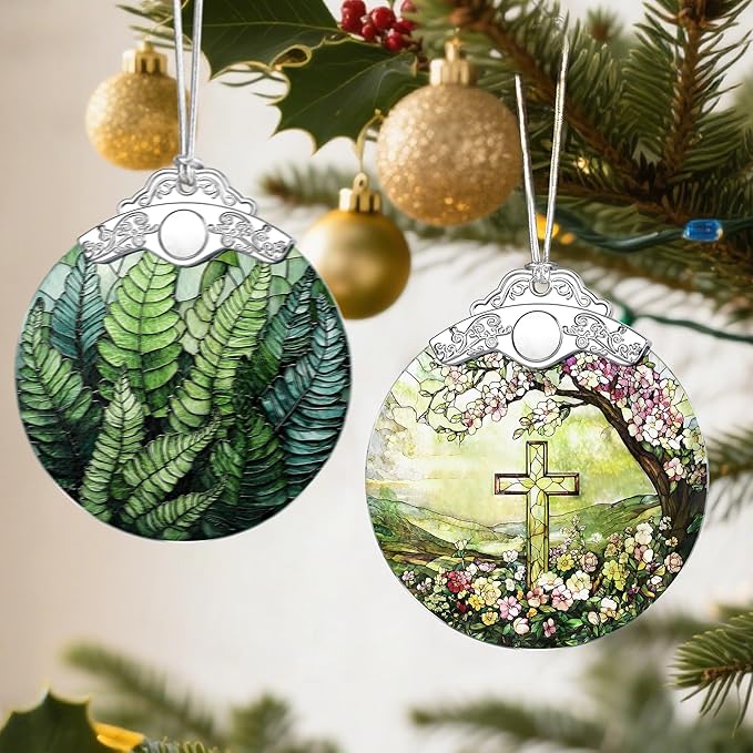 Christian Cross Christmas Ornaments: Christmas Tree Ornaments, Holiday Decor for Christians, Christian Faith Home Decor, Stocking Stuffers, Cross Gifts, Religious Gifts & Gift Ideas, Xmas Gift