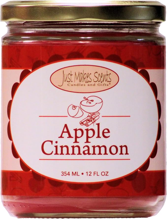 Apple Cinnamon Scented Candles | Amazing Fall Fragrance by Just Makes Scents (12 oz)