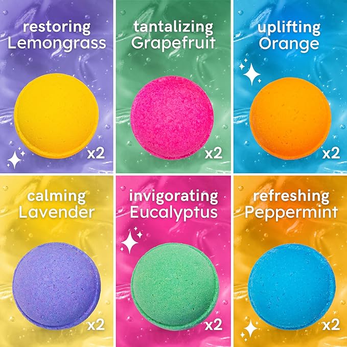 Anovina Natural Bath Bomb Gift Set for Women – Clean Luxury Bathbombs with Essential Oils – Non-Toxic Organic Bath Bombs for Relaxation – All Natural Bath Spa Gifts for Women