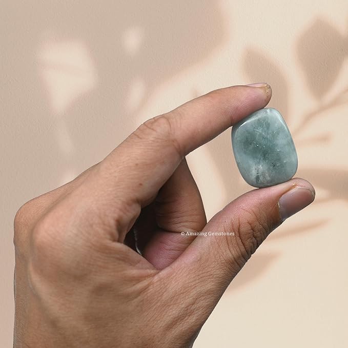 Amazing Gemstone Aquamarine Crystals & Healing Stones Tumbled - 1000+ Carats, Natural Healing Stones for Energy Balance, Stress Relief - Premium Polished Gems Rocks for Meditation & Wellness