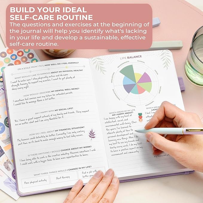 Clever Fox Self-Care Journal Premium – Daily Gratitude & Mental Health Notebook for Women – Reflection & Personal Development Journal (Lavender)