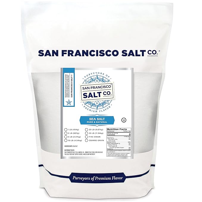 Gourmet Sea Salt - 5 lbs. Bulk Fine Grain by San Francisco Salt Company