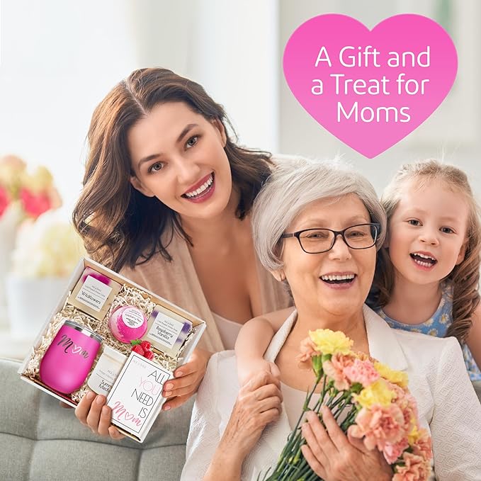 Mom Spa Gift Basket for Women - Self Care Basket, Relaxation, Pampering Gifts for Girlfriend, Wife, Mom, Sister, Friends - Birthday Bundles, Mothers Day, Anniversary, Valentines Day Gift Set for Her