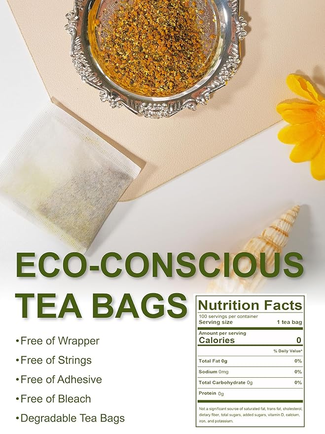 TeeLux Ginger Turmeric Green Tea Bags, Smooth Steamed Green Tea with Spicy Ginger, Earthy Turmeric & Sweet Honey Aroma, 100 Count, Hot & Iced Tea