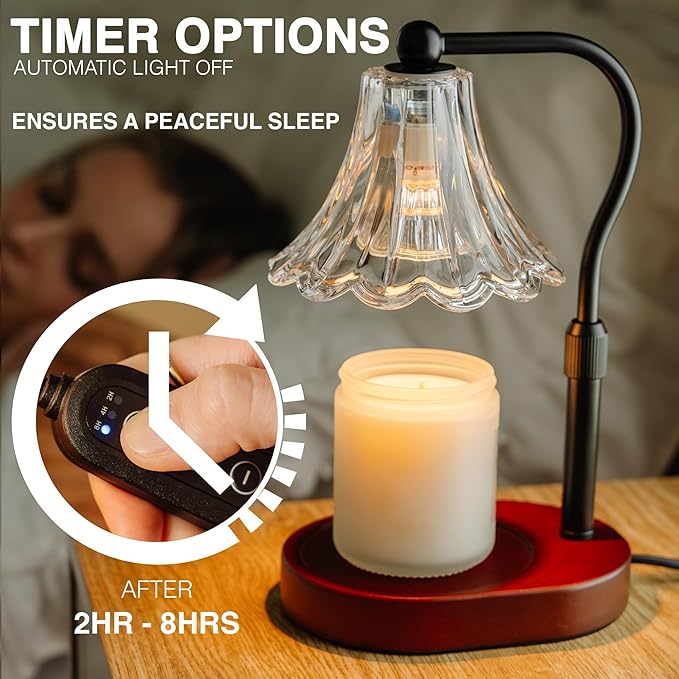 Candle Warmer Lamp with Timer Dimmer, Adjustable Height, Vintage Candle Melter, Modern Home Decor Gift, Birthday Gifts for Women Mom,House Warming Gifts Home Decor, Scented Wax Jar Candles