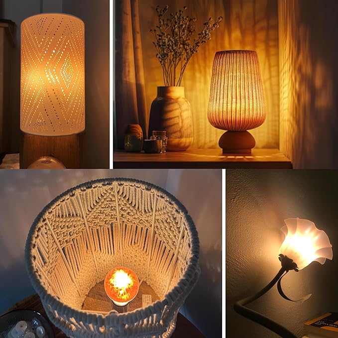 3W LED Salt Lamp Light Bulbs E26 LED Bulb 2200K Warm Amber Pink Night Light Bulbs,G45 Himalayan Salt Light Bulb,Non-dimmable for Mood Decorative Lighting,Living Room,Bedroom -2pack