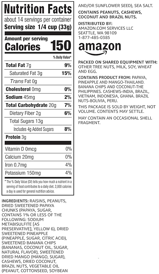 Happy Belly Tropical Trail Mix, 1 pound (Pack of 2)