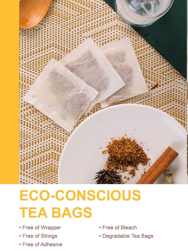 TeeLux Turmeric Ginger Cinnamon Tea, Natural Turmeric Herbal Tea with Ginger and Cinnamon, Spicy & Sweet Flavor, Caffeine Free, 100 Count