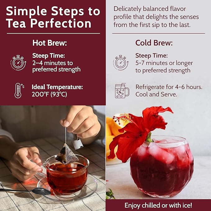 Blooms & Leopard Premium Herbal Tea Bags – Feline Blossom Blend with Hibiscus, Licorice, Fennel, Tulsi & Shatavari – Caffeine-Free Tea – 20 Pyramid Tea Bags, Caffeine-Free for Hot or Iced Tea