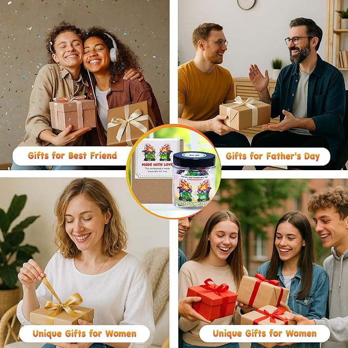 Positive Dumpster Fire Jar – Funny Desk Accessory with 60 Daily Affirmations for Self Care & Mindfulness, Emotional Support Dumpster Fire Gift for Office Coworkers, Unique Zen Desk Decor