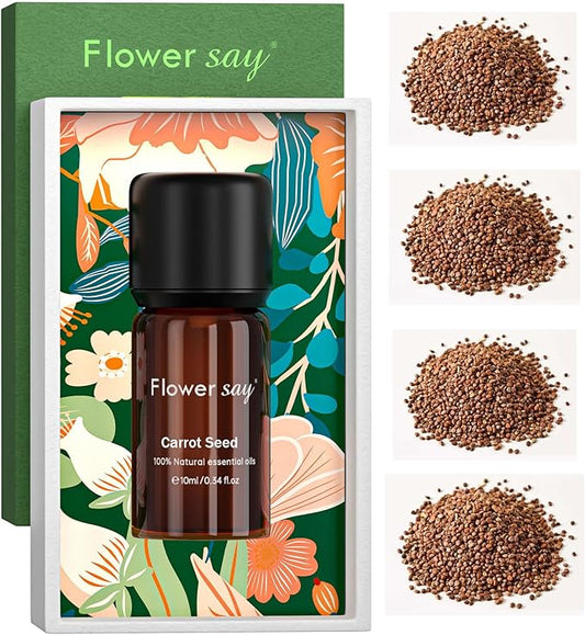 Carrot Seed Essential Oil 0.34Oz - 100% Pure Natural MAX Undiluted Premium Therapeutic Grade Essential Oils for Diffuser/Skin Care/Massage/Hair/Toenails
