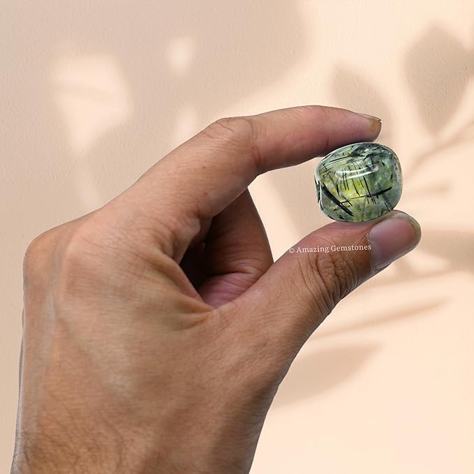 Amazing Gemstone Prehnite Crystals and Healing Stones Tumbled - 1000+ Carats Prehnite Stone, Natural Healing Stones for Energy Balance, Stress Relief - Premium Polished Gems Rocks for Meditation