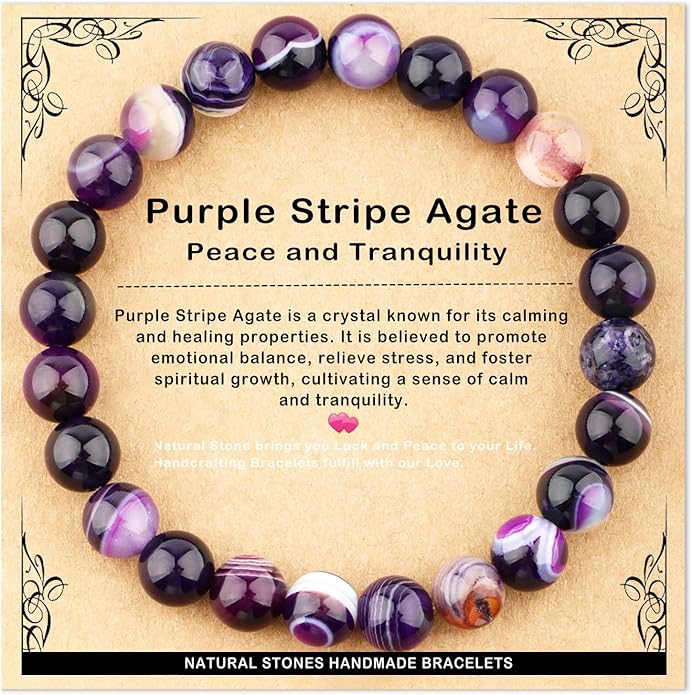 AD Beads 4mm6mm8mm10mm Handmade Bracelet - Natural Gemstone for Peace and Tranquility - Meditation, Yoga, Healing and Energy Gift for Unisex