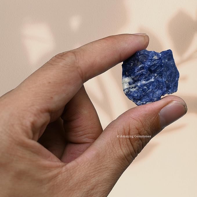 Amazing Gemstone 2 Pieces Sodalite Raw Crystals and Healing Stones, Natural Rocks for Tumbling and DIY Raw Stones and Crystals