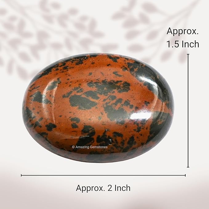 Amazing Gemstone Mahogany Obsidian Crystals and Healing Stones - Large Palm Stone Crystals Piedra - Crystal for Good Luck, Positive Energy, Meditation - Unique Stocking Stuffers Gifts for Women, Men