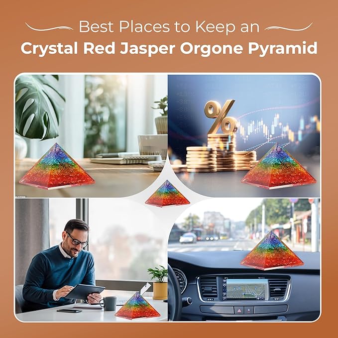 Orgone Pyramid of Success – 7 Chakra Orgonite Pyramid for Healing, Meditation, Stress Relief, Positive Energy & Chakra Balancing