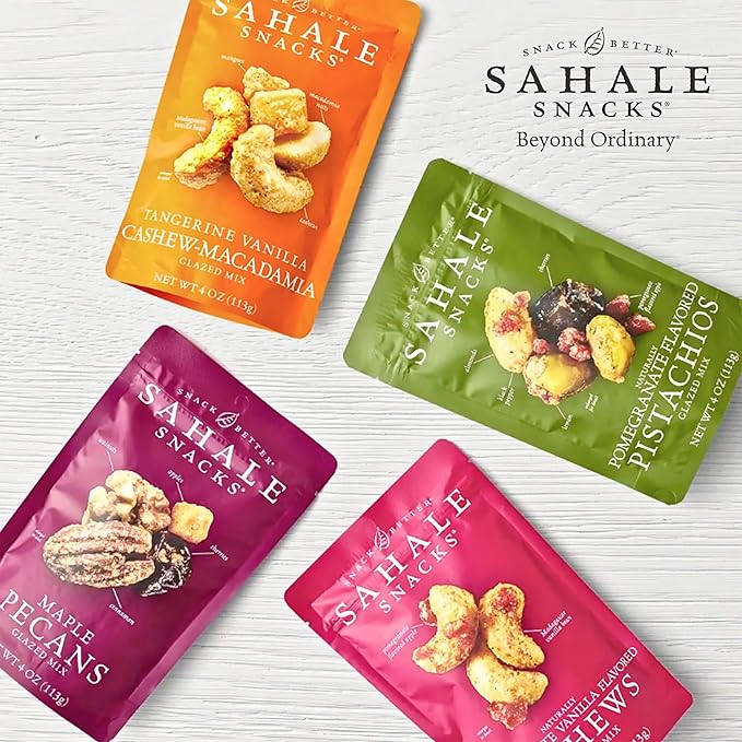 Sahale Snacks Glazed Nut Mix Variety Pack, 4 Ounces (Pack of 6)