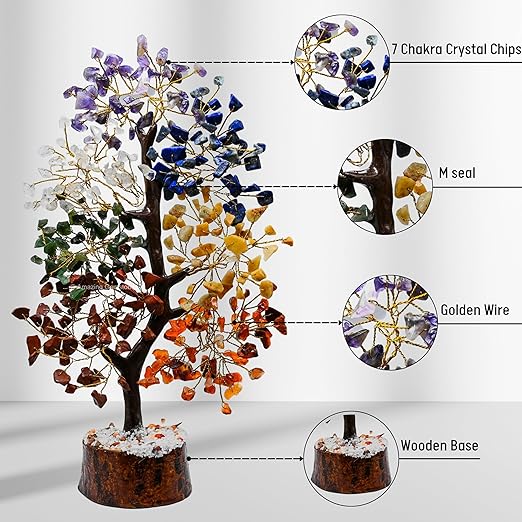Amazing Gemstone Chakra Tree of Life Crystal Tree Gifts for Women - Spiritual Healing Crystals, Handmade Gemstone Ornament for Meditation, Yoga, and Home Office Decor Christmas Stocking Stuffer