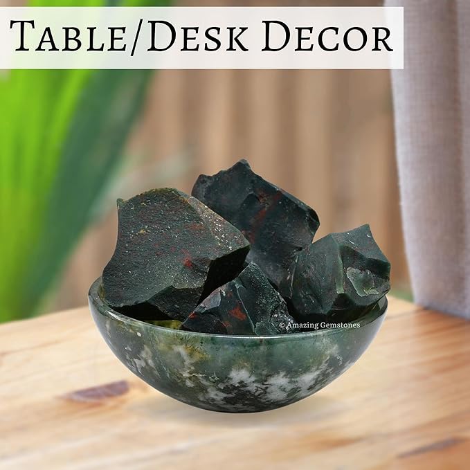 Amazing Gemstone Bloodstone Raw Crystals and Healing Stones, Natural Rocks for Tumbling - DIY Raw Stones and Crystals, 2 Pieces