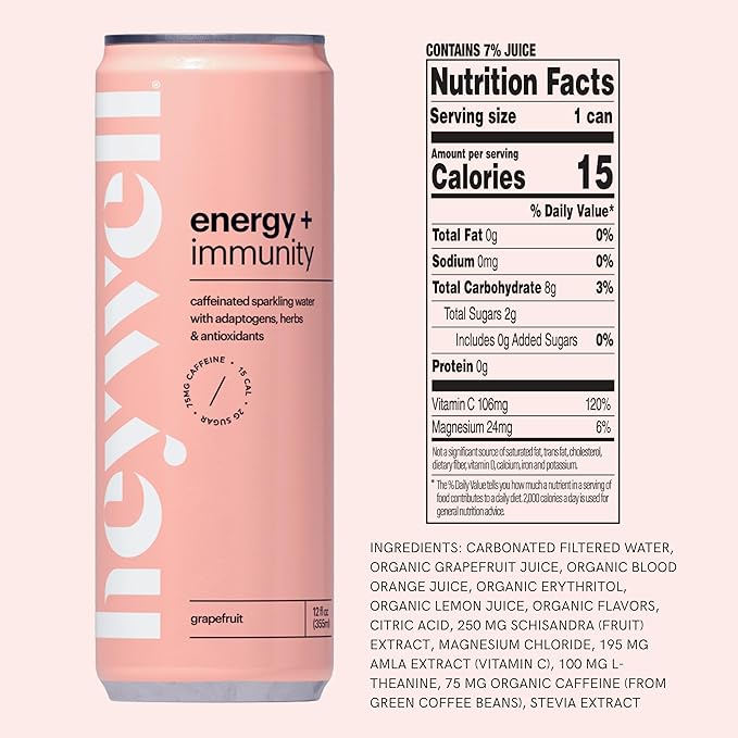 Heywell Sparkling Adaptogenic Drink, Citrus Variety Pack, 12 Fluid Ounce (Pack of 12) - Organic, Non GMO, Vegan, Gluten Free, Dairy Free (12 Pack, Citrus Variety Pack)