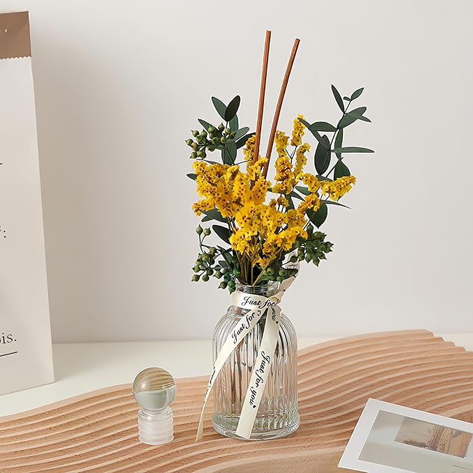 Reed Diffuser of Home Fragrance,Bathroom Diffuser with Sticks, 3.38OZ Essential Oil White Gardeniaer Scented, for Home, Office Aroma