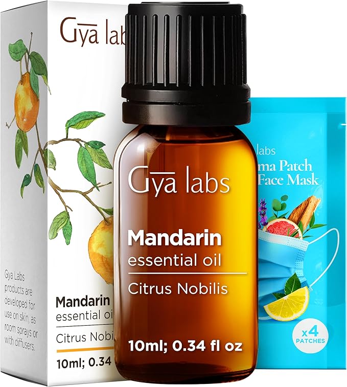 Gya Labs Mandarin Essential Oil - 0.34 Fl Oz - for Hair, Skin, Diffuser, Aromatherapy & DIY Candle Making Scent