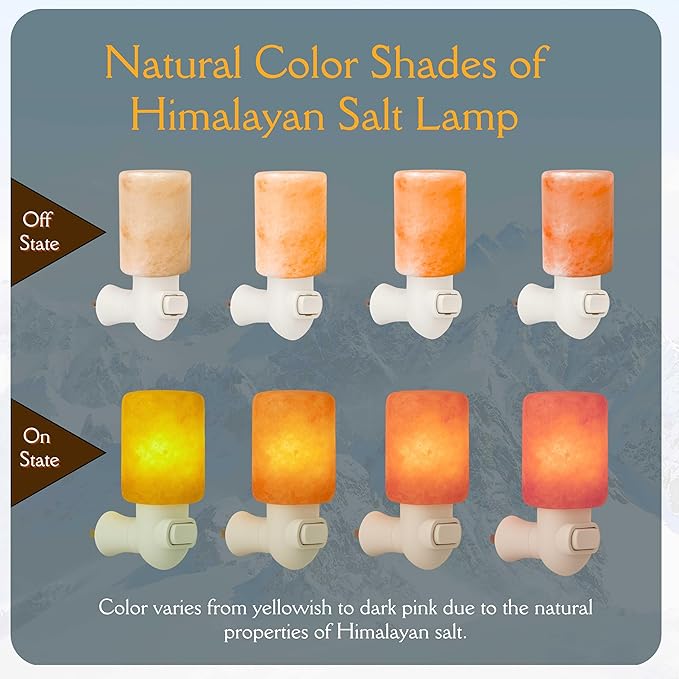 Himalayan Rock Salt Night Light Cylinder Shape 2Pack
