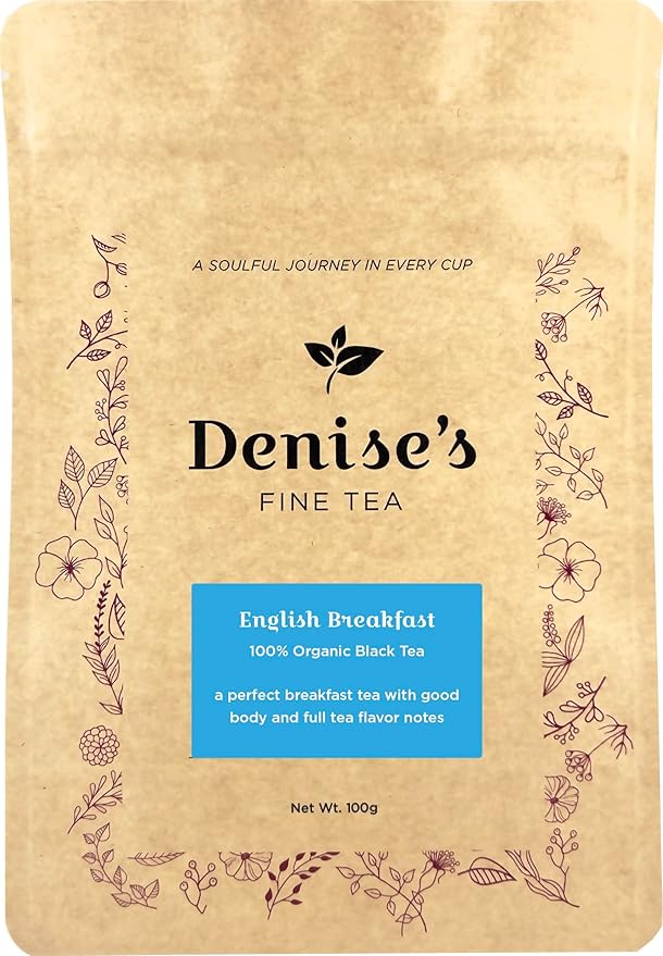 Denise's Fine Tea, USDA Organic, English Breakfast Black Tea, Loose Leaf (100g)