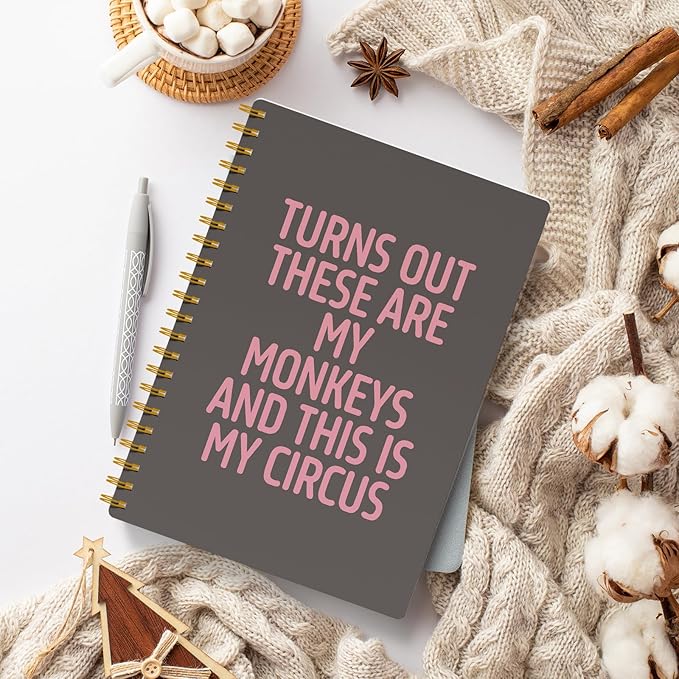 EKGJW Funny Notebooks for Work,Brown Aesthetic Journal, Funny Boss Day Gifts, Boss Gifts for Men Women, Funny Gifts for Boss, Boss Office Decor, Spiral Notebook 5.5x8.3 Inch