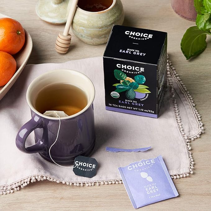 Choice Organic Teas Black Tea Variety Pack Sampler - Includes English Breakfast, Earl Grey, and Cocoa Mint Puerh Teas - Fair Trade - Compostable - 48 Organic Black Tea Bags (Pack of 3)